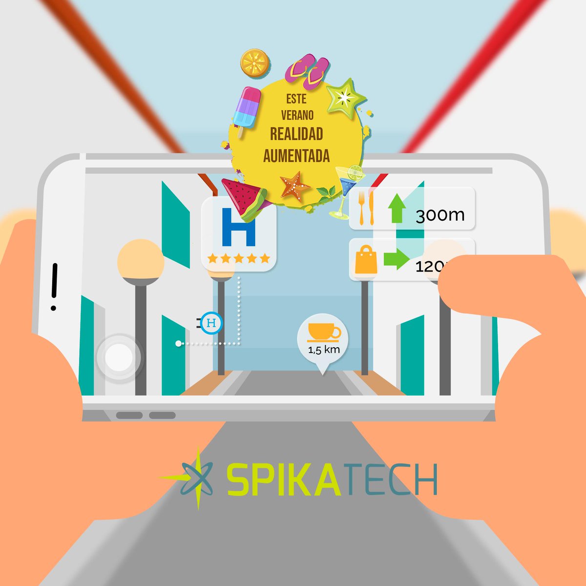 SpikaTech's tweet photo. Este verano ☀️ 😎 desde spikatech, Realidad Aumentada! #spikatech https://t.co/cbhb9bMmSk