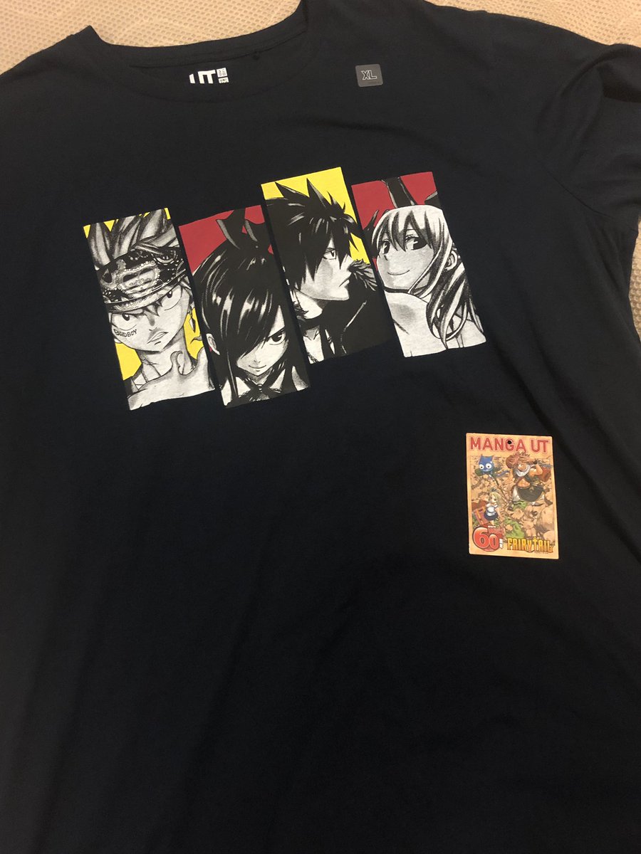 あつやん No Twitter Uniqlo Fairytailの Tシャツget 参考までに175cmの肩幅広い系 21歳男子でもパツパツじゃないし 腰下まで裾もありよき Uniqlo Fairytail