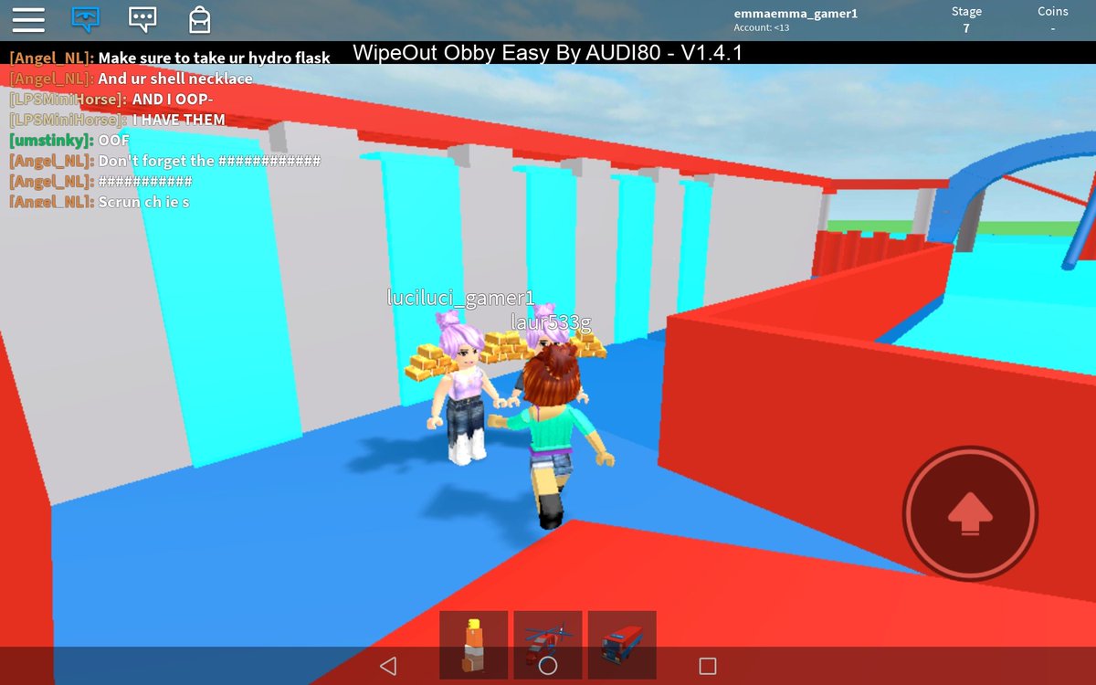 Roblox Gamer Biancawithayas1 Twitter - wipeout obby 12 stages roblox