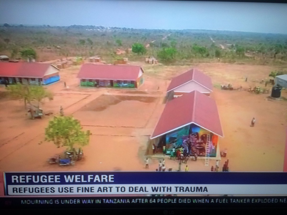 binanets's tweet photo. International Visual artists making a difference in refugee settlements in #Uganda. Through painting, #Refugees express their feelings and emotions. #Artulotion https://t.co/vibw8S5vVc