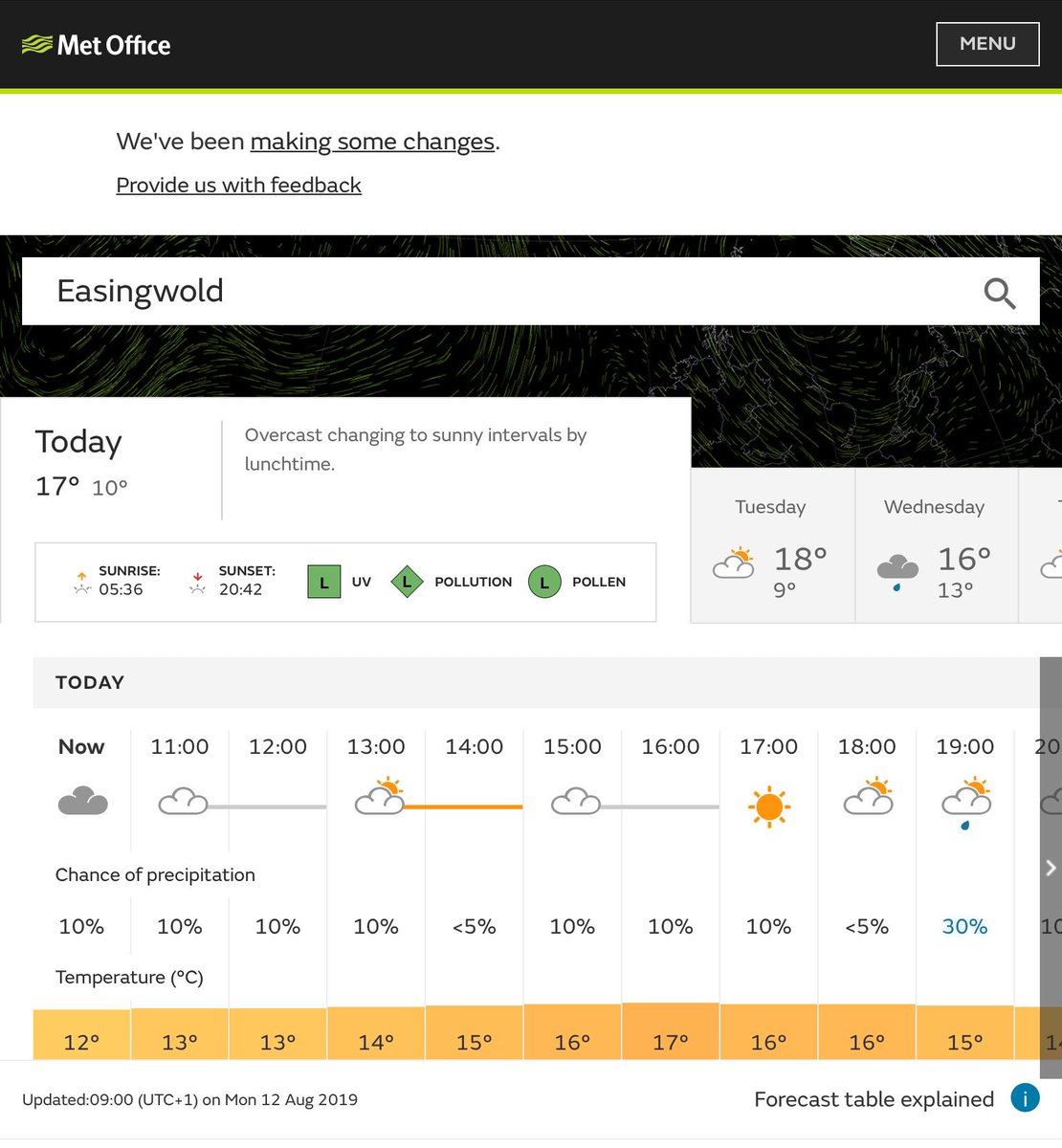 ⭐️MONDAY 12TH AUGUST⭐️
Weather update from the Met Office is looking much brighter later today. We are open all day until 5pm #daysout #beattherain 
easingwoldmaize.co.uk