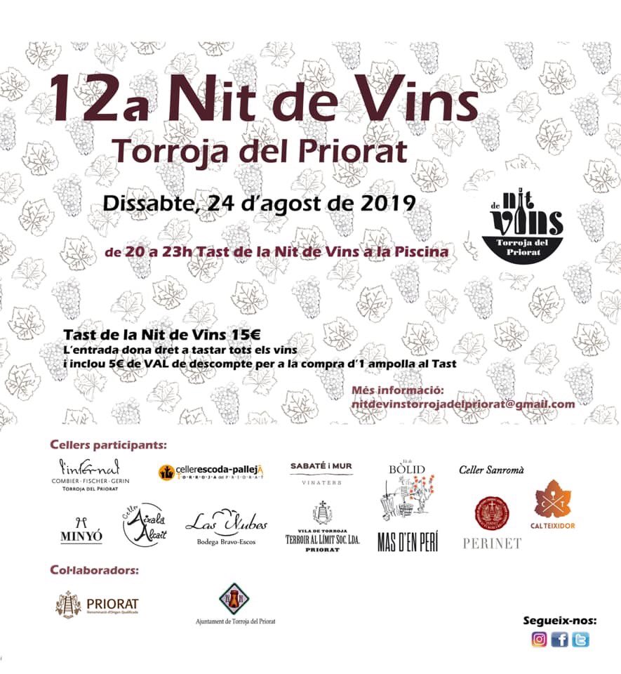 rtroyano's tweet photo. .@CellerSanroma i @CalTeixidorEno, els dos cellers convidats a la 12a Nit de Vins de #Torroja del #Priorat #vicatalà #wine #winetasting @sptorras https://t.co/bskmbkg18b