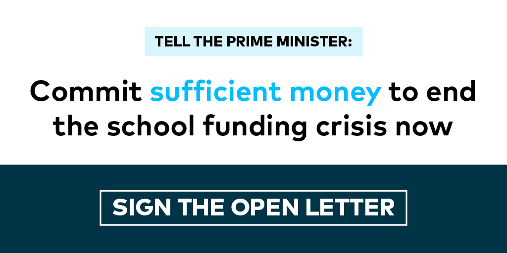 SchoolCuts's tweet photo. The Prime Minister must commit sufficient money, in enough time, to end the school funding crisis.

Sign our open letter to hold @10DowningStreet to account over this figure, so schools and colleges get what they actually need.

https://t.co/cNfTE7zE5w

3/3 https://t.co/FKEjEMg3r9