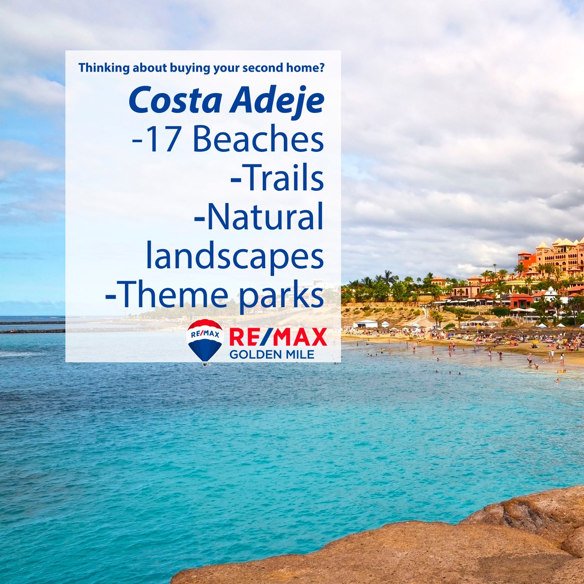 remaxgoldenmile's tweet photo. Thinking about buying your second #home in #Tenerife? ☀ You probably already know the beautiful Costa Adeje. 🏖

Click here 👉 https://t.co/pDOjfsrBqE and see our Costa Adeje amazing properties! Contact us now! 📲 #SecondResidence #RealEstate #RealEstateAgency https://t.co/Su22Q8VU5N