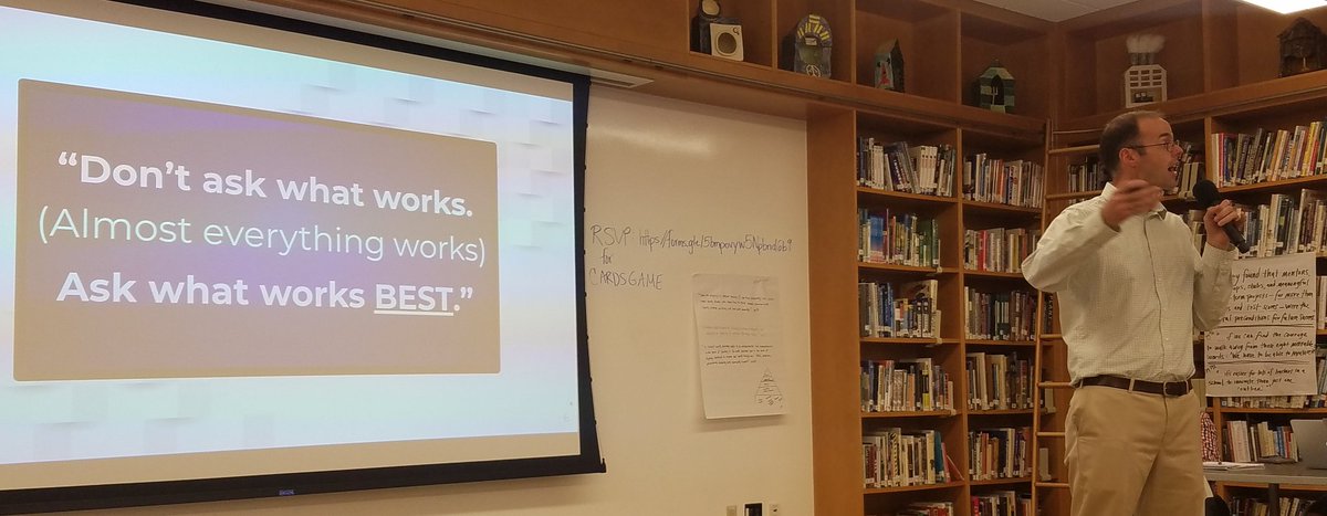 MelanieShedd's tweet image. @MoserJim presenting at @PrincipiaSchool #prinpd about #VisibleLearning and what to implement in our classrooms.  Ask what works best in the classroom, not just what works. Many things work, but what works BEST? Let's all improve teacher clarity! @john_hattie #printeachersonfire