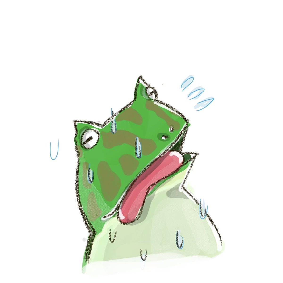 L Amaga Lineスタンプ 絵文字販売中 とにかく暑い 絵文字を作りたいのに筆が進まない かえる Frog