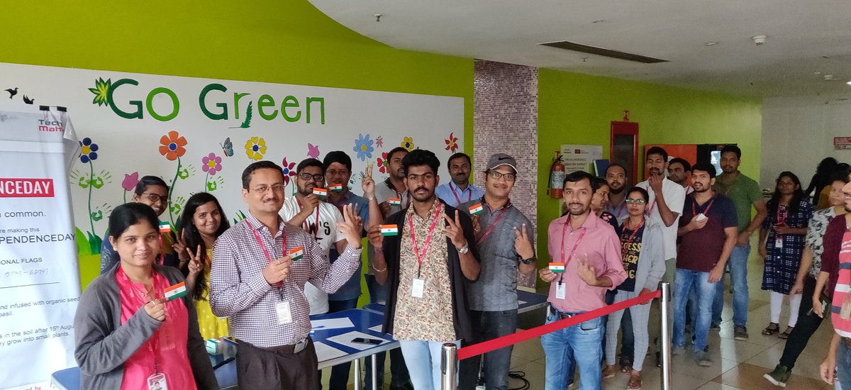 ThisIs_Rishab's tweet image. #GreenDePendenceDay as we say it this time! 
The idea of abandoning #PlasticFlags and with the #DontBePlastic Campaign in @tech_mahindra 
This time, we distributed #SeedFlags all across our campuses in India with the concept of #DontThrowMeGrowMe
#Green
@kalpanadivadkar
@JoshPune