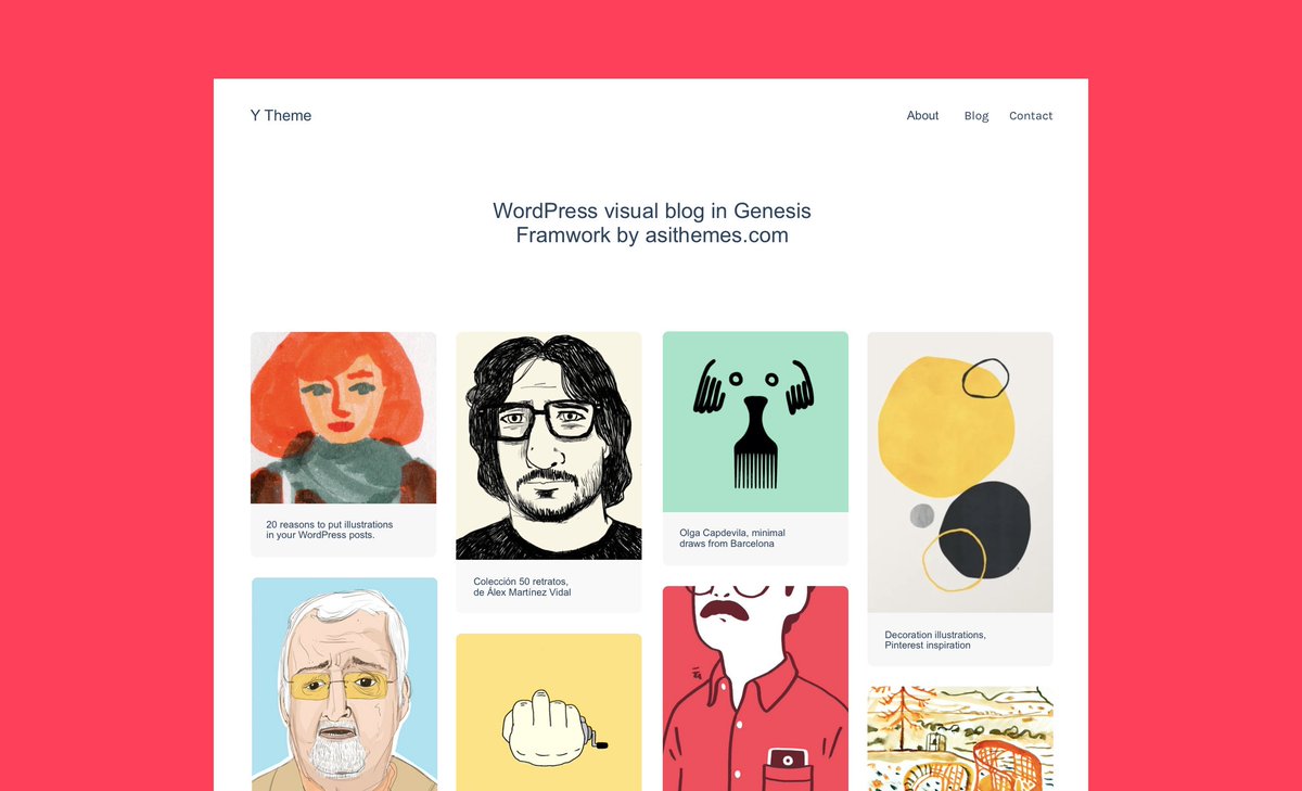 asithemes's tweet photo. Así es el diseño del Y Theme, ya en desarrollo! Ideal para bloggers y portfolios. Con otro más ya tendremos todo el abecedario y empezaremos con los Themes especiales. #WordPress #GenesisWP Suscríbete para acceder a todos > https://t.co/EoFqdUFEPV https://t.co/poouqX6chp