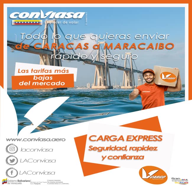 conviasa_ve's tweet photo. #ConviasaCargo #CargaExpress Envíe su mercancía con Seguridad, Rapidez y Confianza https://t.co/nfZSlwMlbm