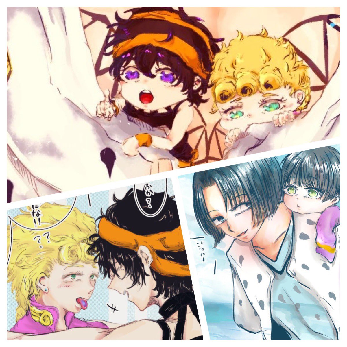 #ジョジョラー自己紹介シート
 #ジョジョ好きさんと繋がりたい 
 #5部が終わってもジョジョラーさんと繋がりたい 
シートお借りしてます!
主に5部🐞受でショタやらチビ化などのんびり描いてます🌸雑多垢ですがたくさんお話ししてもらえると嬉しいです✨
RT♡で気になった方お迎えさせていただきます〜 
