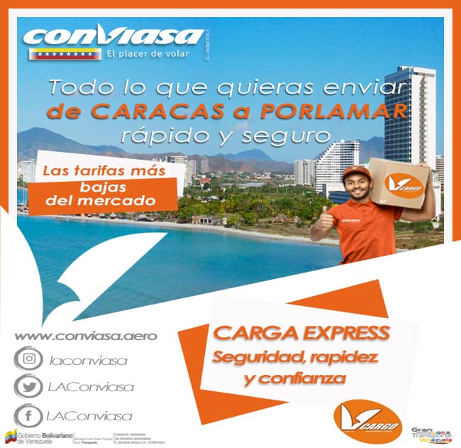 conviasa_ve's tweet photo. #ConviasaCargo #CargaExpress Envíe su mercancía con Seguridad, Rapidez y Confianza https://t.co/wsW1UrLuCy