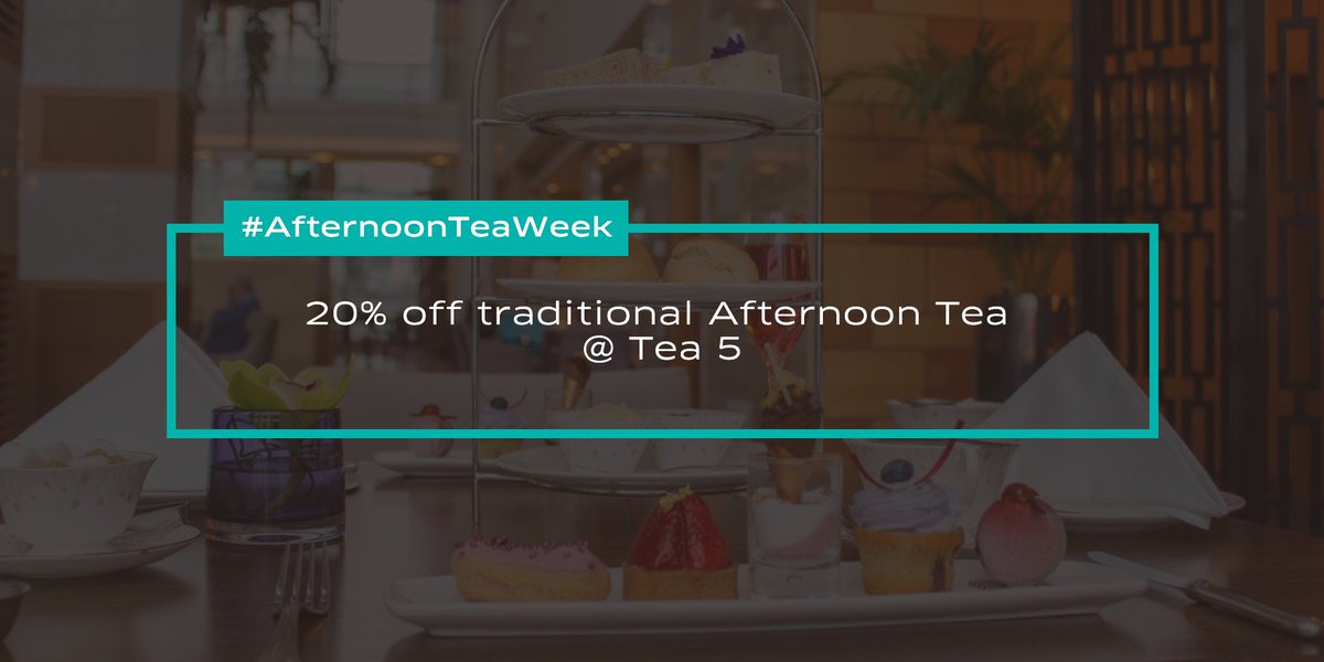 We’re celebrating #AfternoonTeaWeek with 20% off our delightful traditional Afternoon Tea at Tea 5.

Buy voucher: ow.ly/5a2k50vvspI (Use code ‘ATW19' at checkout)
Book a table via email: h6214-sl1@sofitel.com