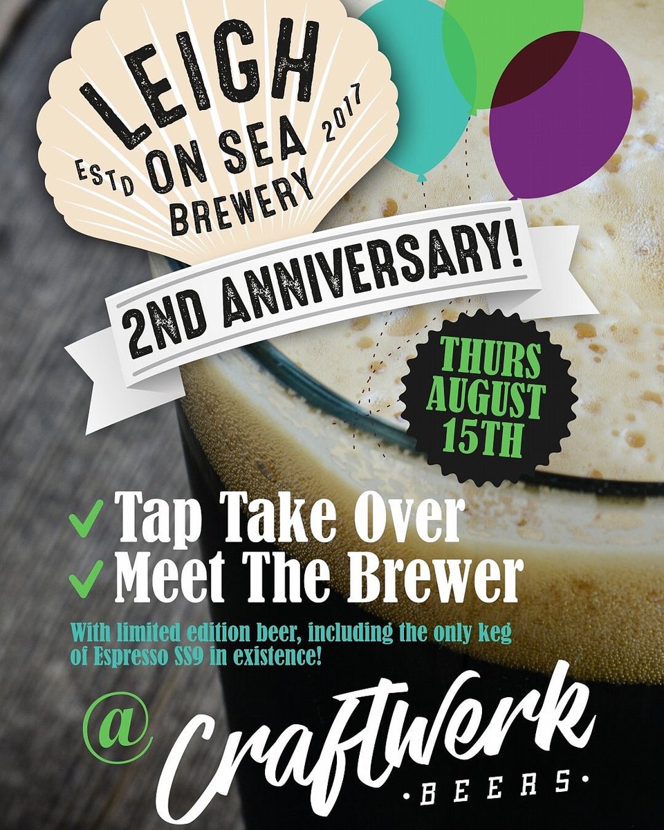 LoSBrewery's tweet photo. Six special beers available for our TTO @craftwerkbeers this Thursday 15th August (from about 5pm). Including #EspressoSS9 #ShoeburyBoom (blood orange brut IPA) #LeafPeeper (NEIPA) #Brhubarb #LegraX #BohemianPilsner https://t.co/OhOJuAswmj
