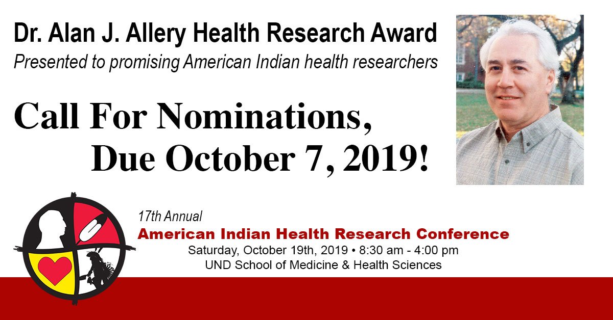 CRuralHealth's tweet photo. American Indian students conducting research aimed at improving the health of Native Americans are eligible for the Alan J. Allery Health Research Award. Applications are due Oct 7. https://t.co/6n5u4RjGoG
@AICAF_Org @CRCAIH https://t.co/mhusVGtkvn
