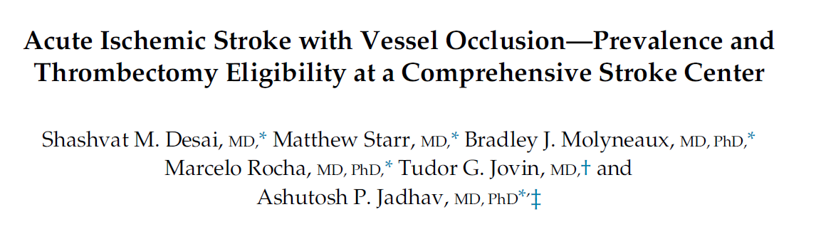 ShashvatDesai's tweet photo. What fraction of acute ischemic stroke have LVO? ~25%
What fraction of LVO meet ASA Thrombectomy Guidelines?30% of all LVO, 50% of ICA/ M1
Check out our recently published paper @JSCVD2
@AshuPJadhav @TudorJovin @bjmolyneaux @avilez_rocha @Matt_StarrMD @PittStroke @pittneurology https://t.co/MfPGwpKURL