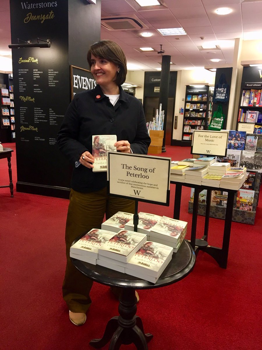 TheBookSocial's tweet photo. Great to see #TheSongOfPeterloo by @CarolynManc promoted @WaterstonesMCR #books #HistoricalFiction https://t.co/hQsee7NJFQ