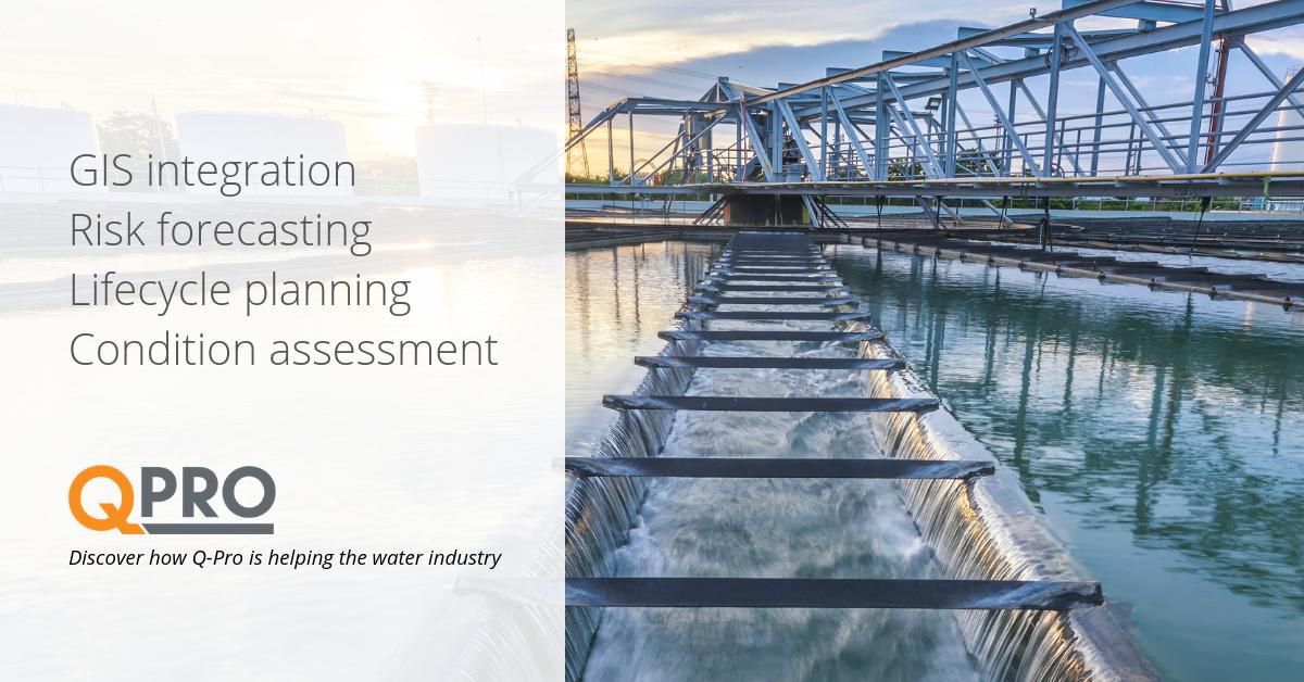 Quasset's tweet image. Coupled with consultancy services, our Q-Pro tooling helps #water utilities manage investment planning in a data-driven environment. #GISintegration #riskforecasting #water #software 
Discover how Quasset Q-Pro is helping the water industry: bit.ly/2M3urXn