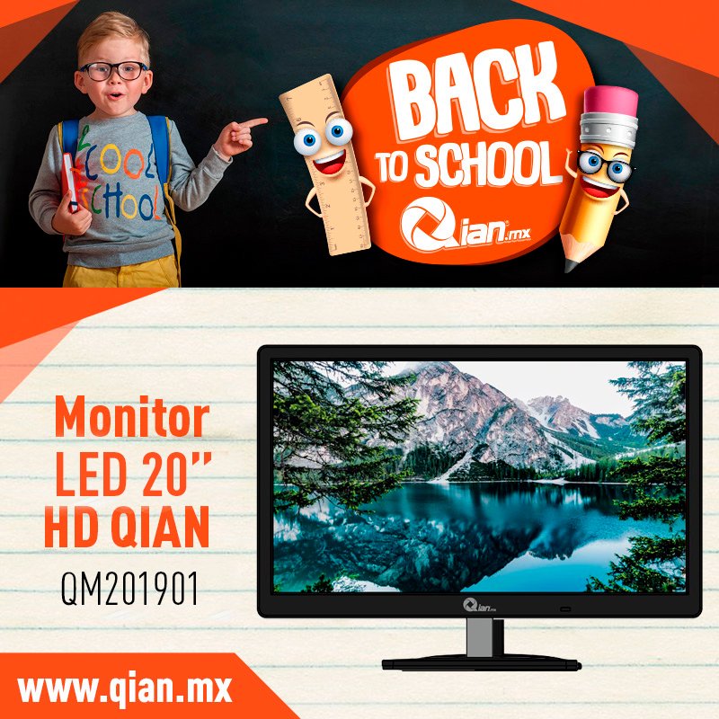 qian_mx's tweet image. Cambia tu viejo monitor este regreso a clases, conoce el #monitorLED Qian de 20", cuenta con una excelente calidad de imagen y  tiene una resolución: 1600*900 #SolucionaloConQian

Conoce más 👉ow.ly/GJPz50vvu9m