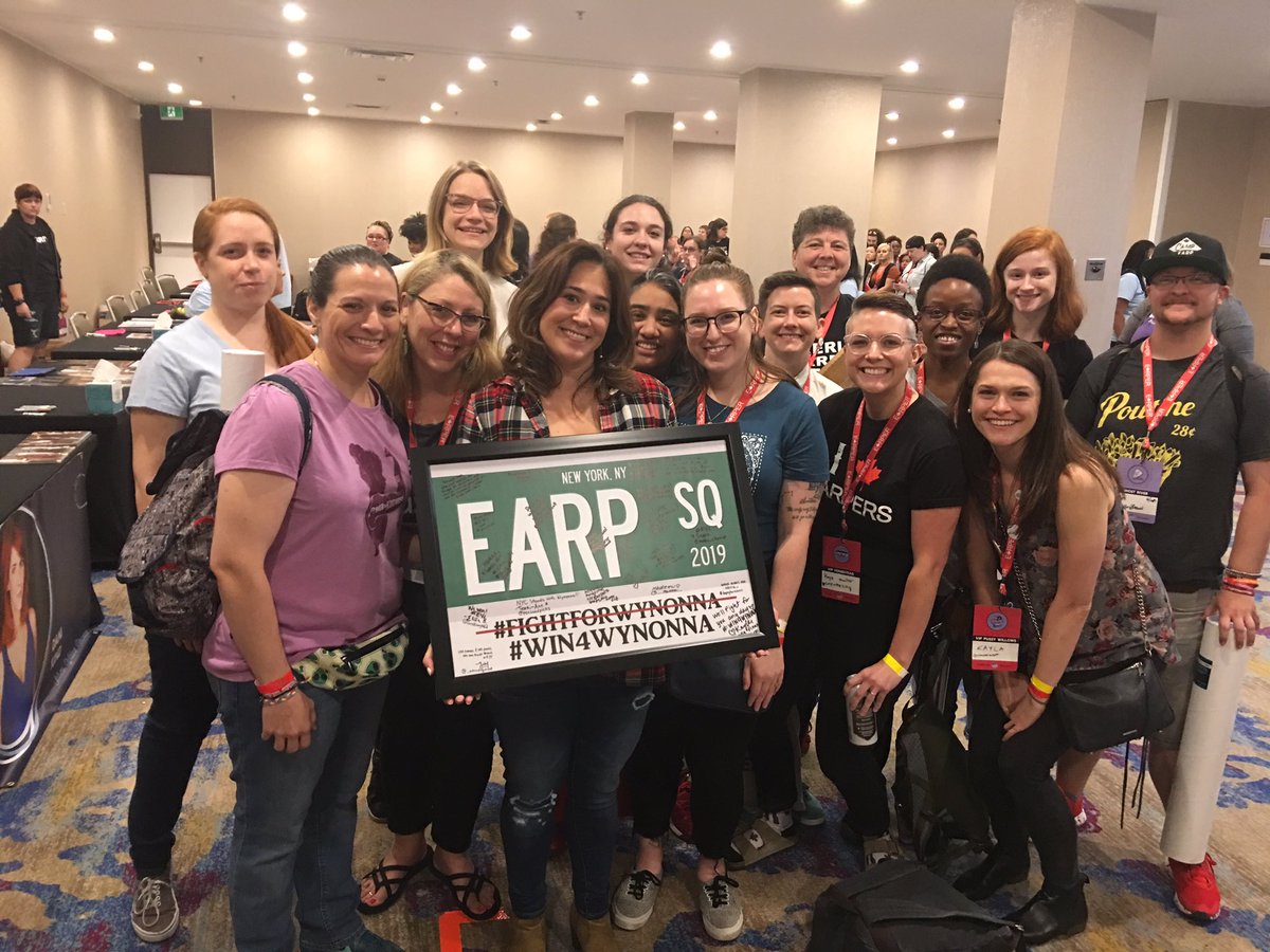 conagentC's tweet photo. #Earpers from #EarpSquare here is your photo with @emtothea I am so sorry my addy names are not pulling up to tag you due to the connection. You stood in the weather to give us EarpSquare 👏 👏 👏 Please identify your beautiful selves. #WynonnaEarp #Fight4Wynonna https://t.co/eeFj6kIsaz