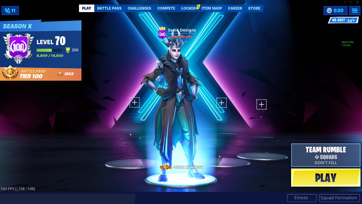 DesignzSonic's tweet photo. Just reached the Level 70 milestone. Just 30 more levels to go. #Fortnite #RoadToLevel100 #SeasonX https://t.co/vC8Q5vbAck