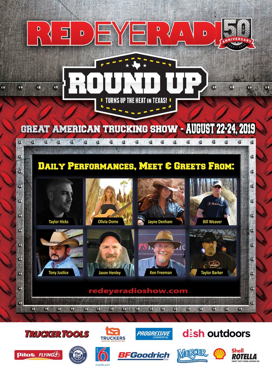 taylorbilt's tweet photo. Just one more week &amp; well be in Dallas Tx, getting ready to teach ole @TaylorHicks some trucker lingo &amp; hang with my pals, @Billweavermusic , @TheTonyJustice , @JayneDenham1 #KenFreeman #JasonHenley &amp; finally get to meet @ericharley .. Thanks @RedEyeRadioNet &amp; @OverdriveUpdate https://t.co/MHbOMfkpjG