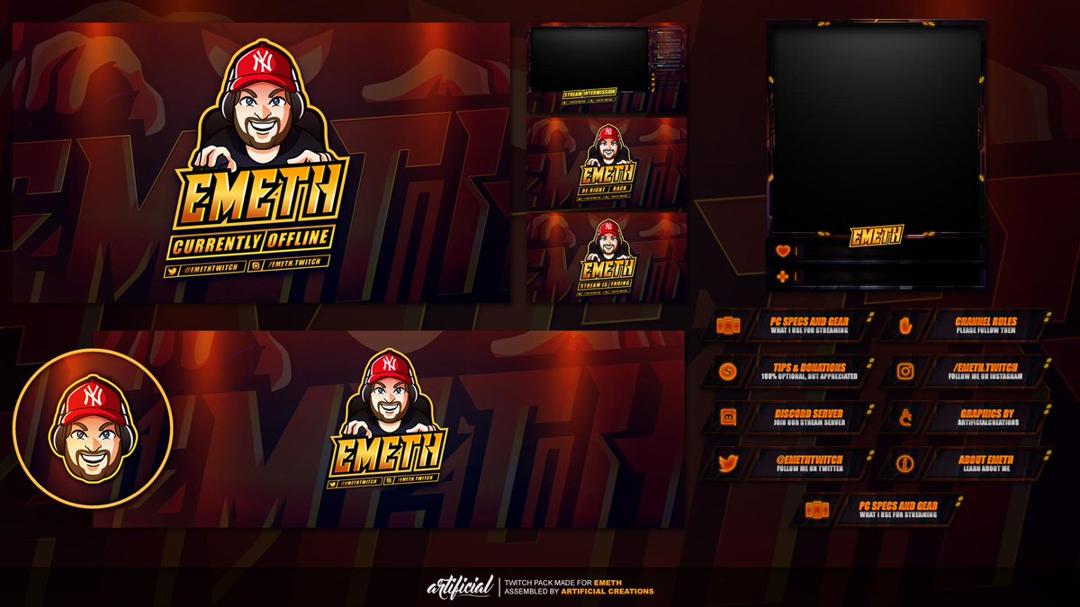 ArtificialCC's tweet photo. Livestream graphics pack created for my fellow Norwegian @EmethTWITCH. RT/Like if inspired.
#twitchcreative #twitchgraphics #livestreamdesign https://t.co/6sj6myaxAU