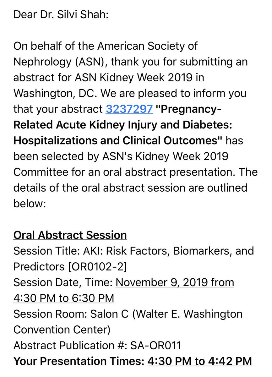 silvishah's tweet photo. Excited to present our research work in #kidneywk with oral and poster presentations. Thank you @ASNKidney for the opportunity. #WomensHealth #HealthDisparities #aki https://t.co/hDYhEXmjnq