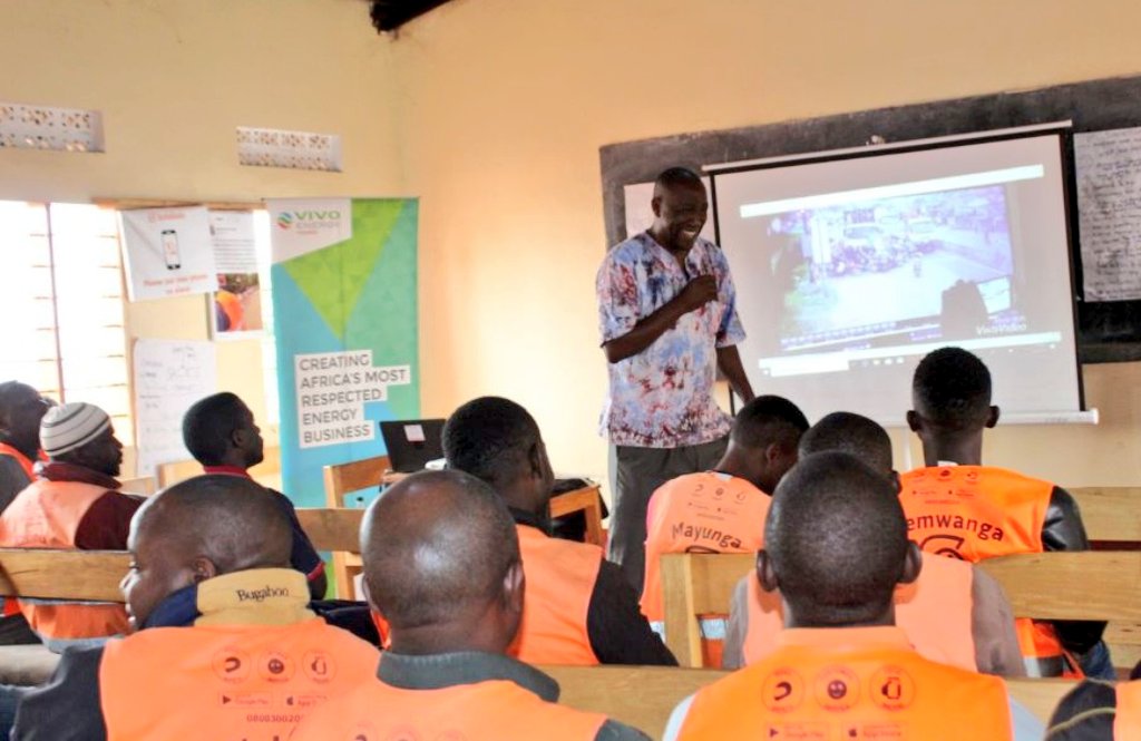 SafeBoda's tweet photo. Besides our initial mandatory training, we are #TransformingEducation by equipping #SafeBodas with vital skills through continuous programs such as the English, financial literacy, technology &amp; first aid classes. 
#InternationalYouthDay2019 https://t.co/hkJv56DXtA