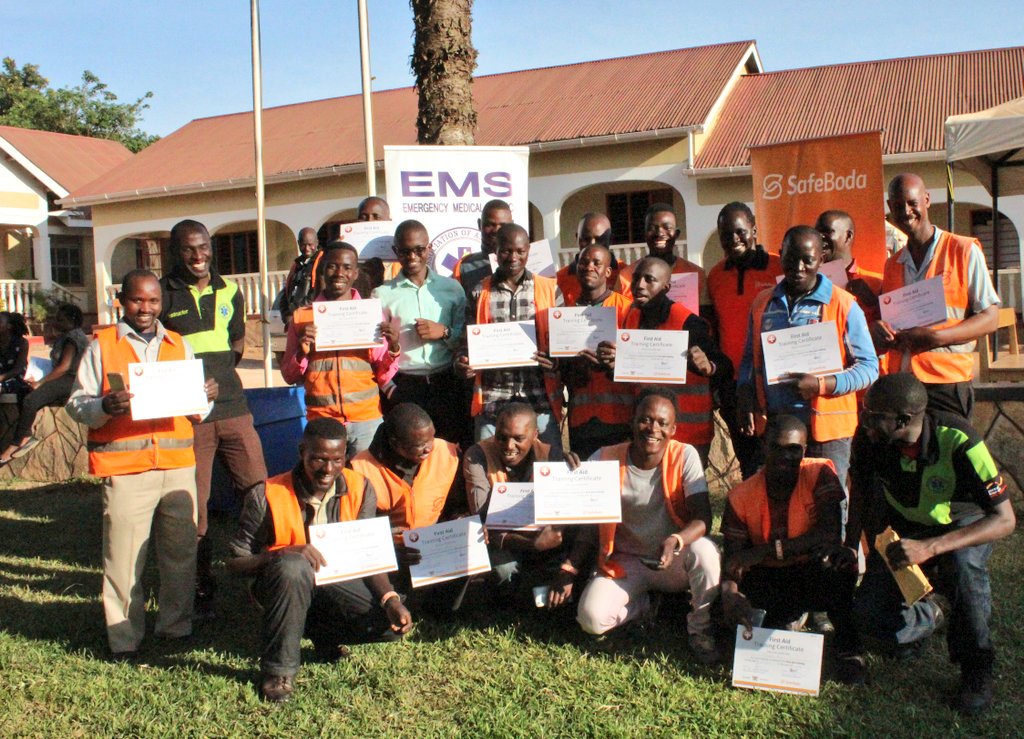 SafeBoda's tweet photo. Besides our initial mandatory training, we are #TransformingEducation by equipping #SafeBodas with vital skills through continuous programs such as the English, financial literacy, technology &amp; first aid classes. 
#InternationalYouthDay2019 https://t.co/hkJv56DXtA