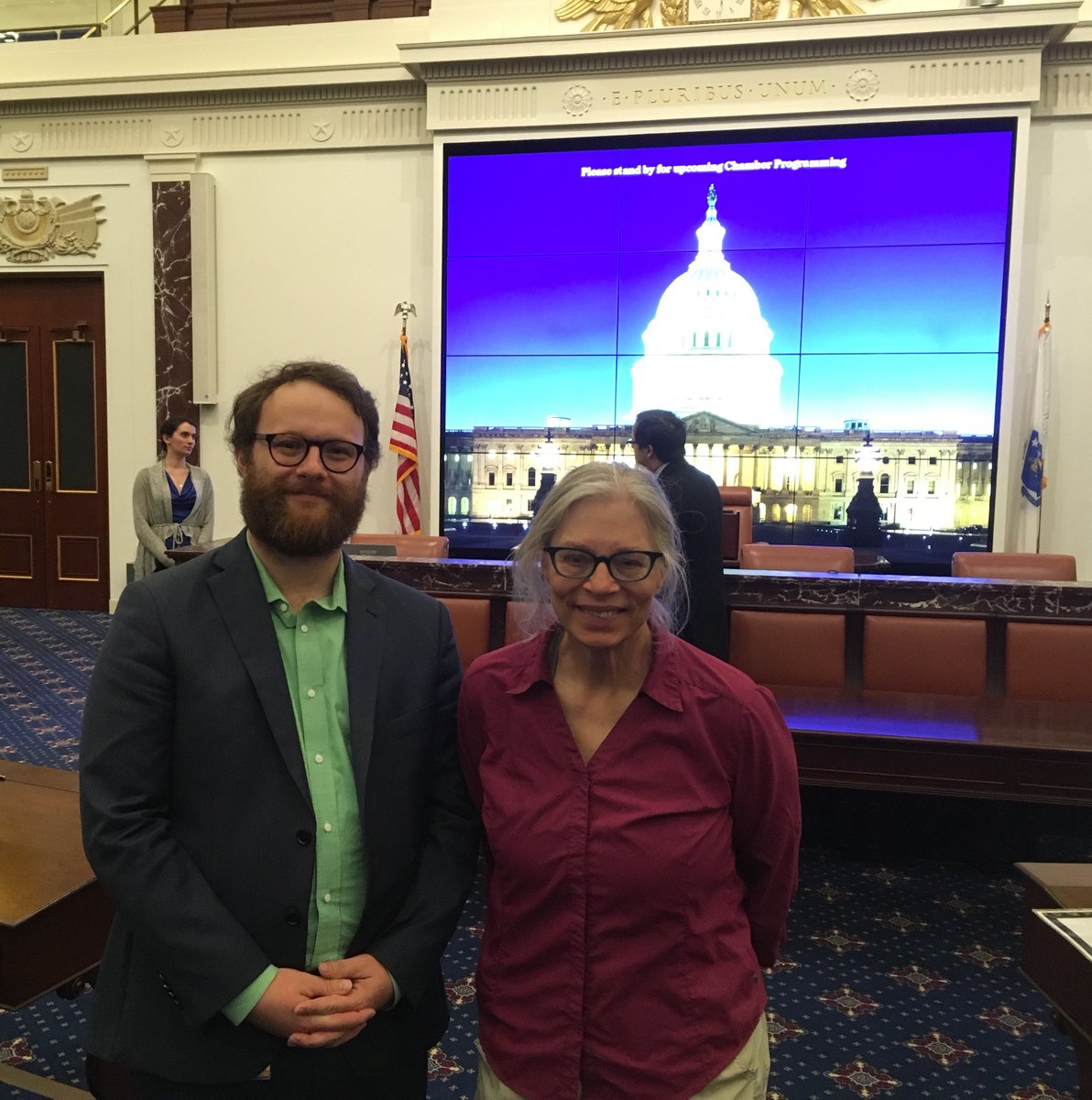 A chance weekend encounter -- Professor <a href="/MarthaFDavis/">Martha F. Davis</a>  happens upon her former Constitutional Law student Tyler Crosby '13 at the Edward Kennedy Institute for the US Senate, where Crosby is a member of the senior staff. #NUSLPride <a href="/AlumniNU/">Northeastern Alumni</a> <a href="/PHRGE/">PHRGE - NU Law</a> <a href="/NUSL_CPIAC/">Ctr for Public Interest Advocacy and Collaboration</a>