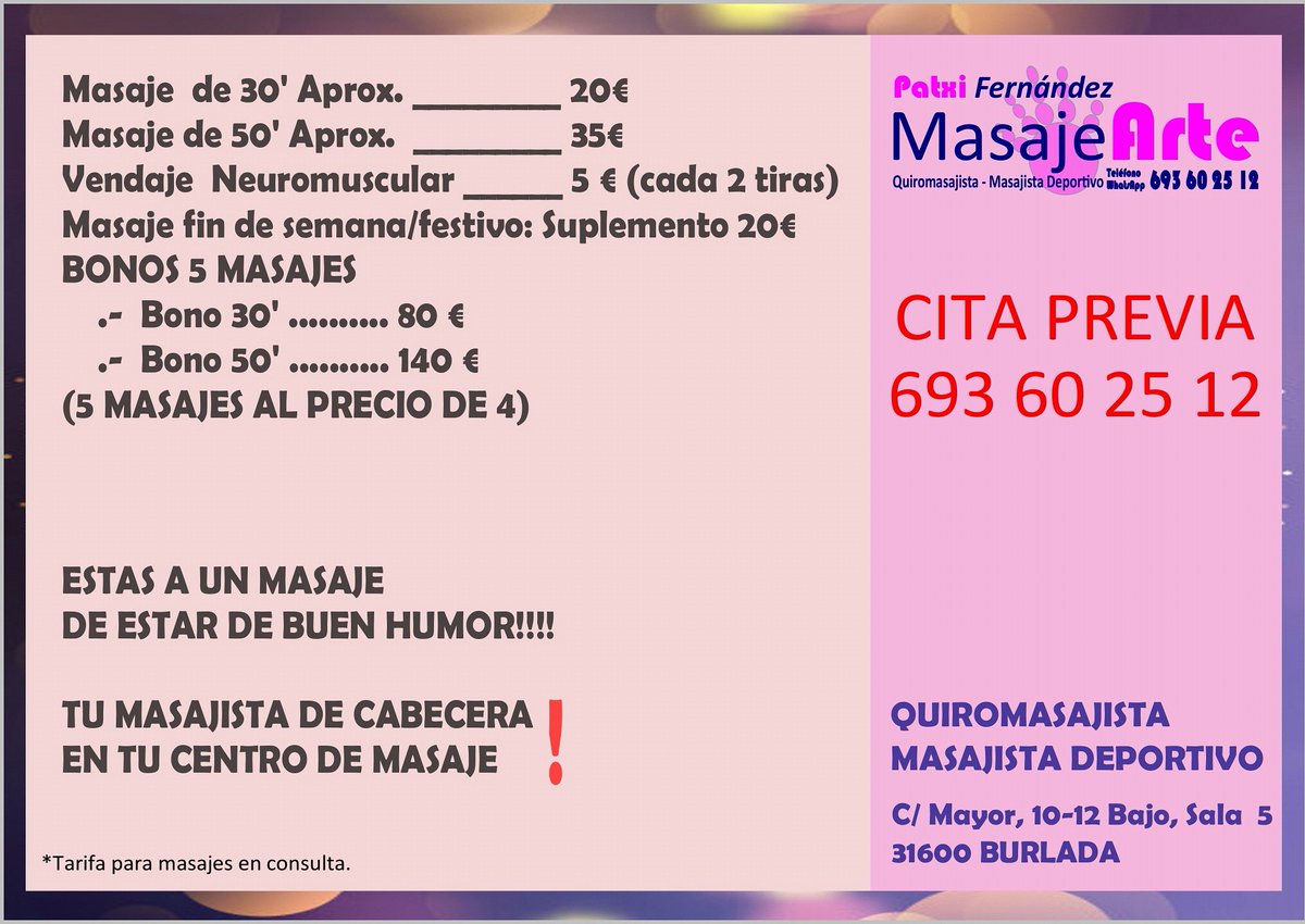 MasajeArte4's tweet photo. #quiromasajista #masajedeportivo #descontracturante #relajante #masajeArte #MASAJISTAENBURLADA #padel #padelfemenino #ItziarBenito #runing #corriendoAputotope #futbolbase #sobreruedas #speedroller @MasajeArte4 @patxifj #tumasajistadecabecera #patinajedevelocidad https://t.co/q6gS6v5Z6n