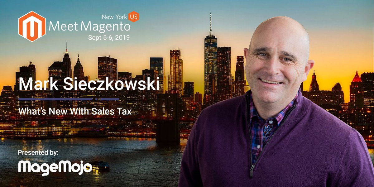 meetmagentonyc's tweet photo. Mark Sieczkowski from @vertexinc is going to give you all the most recent information on taxes with his talk "What's New With Sales Tax" at @meetmagentonyc. Make sure you're ahead of the pack with your tax game!

Grab your ticket! → https://t.co/7jklSjYXRU 

#MM19NYC https://t.co/diQ62Uwdcv