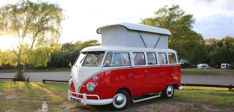 Wishing for sunshine on a dreary day! Doesn't Flame look great basking in the sun! #Campervan #SplitScreen #Summer #CampervanHire