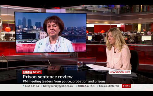 TheHowardLeague's tweet photo. "We shouldn't be building more prisons because they create crime; they don't solve it."

A busy day of media interviews for our Chief Executive, @francescrook, as we respond to the government's flawed plans to build more prisons. https://t.co/ziTjgcwtyr