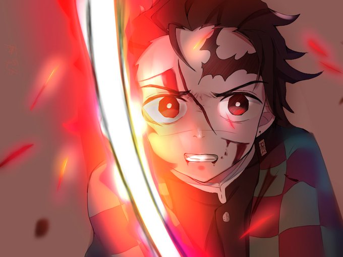 りんごさんがTwitterに投稿した竈門炭治郎(鬼滅の刃)のイラスト。
