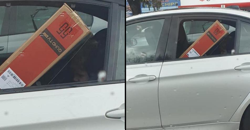 ladbible's tweet photo. BMW driver slammed for putting flat-screen TV on top of child in car.
https://t.co/gj9BWseJQH https://t.co/1TjC3ASigR