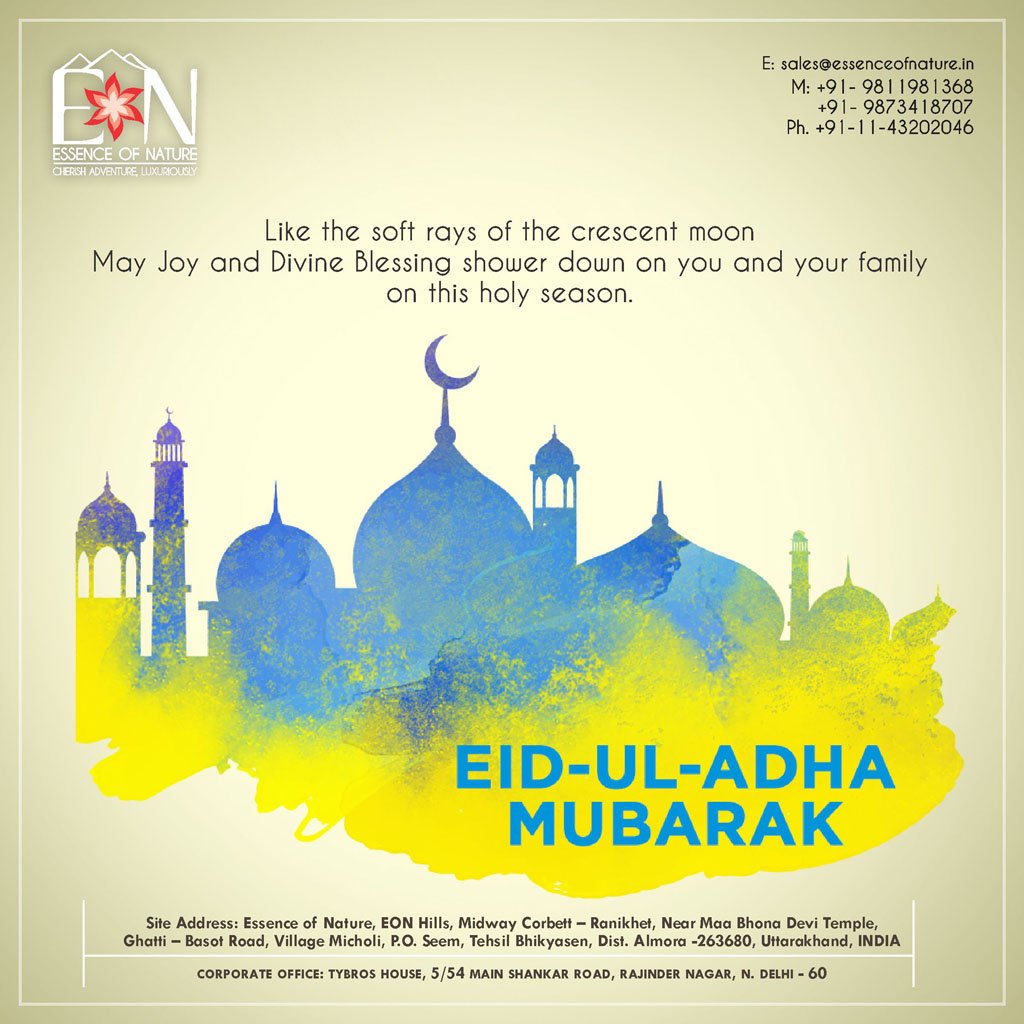EONSPARESORT's tweet photo. Eid al-Adha Mubarak!

#EidUlAdhaMubarak #EssenceOfNature #MidwayCorbettRanikhet #EonExperience https://t.co/nzBgkYlAuK