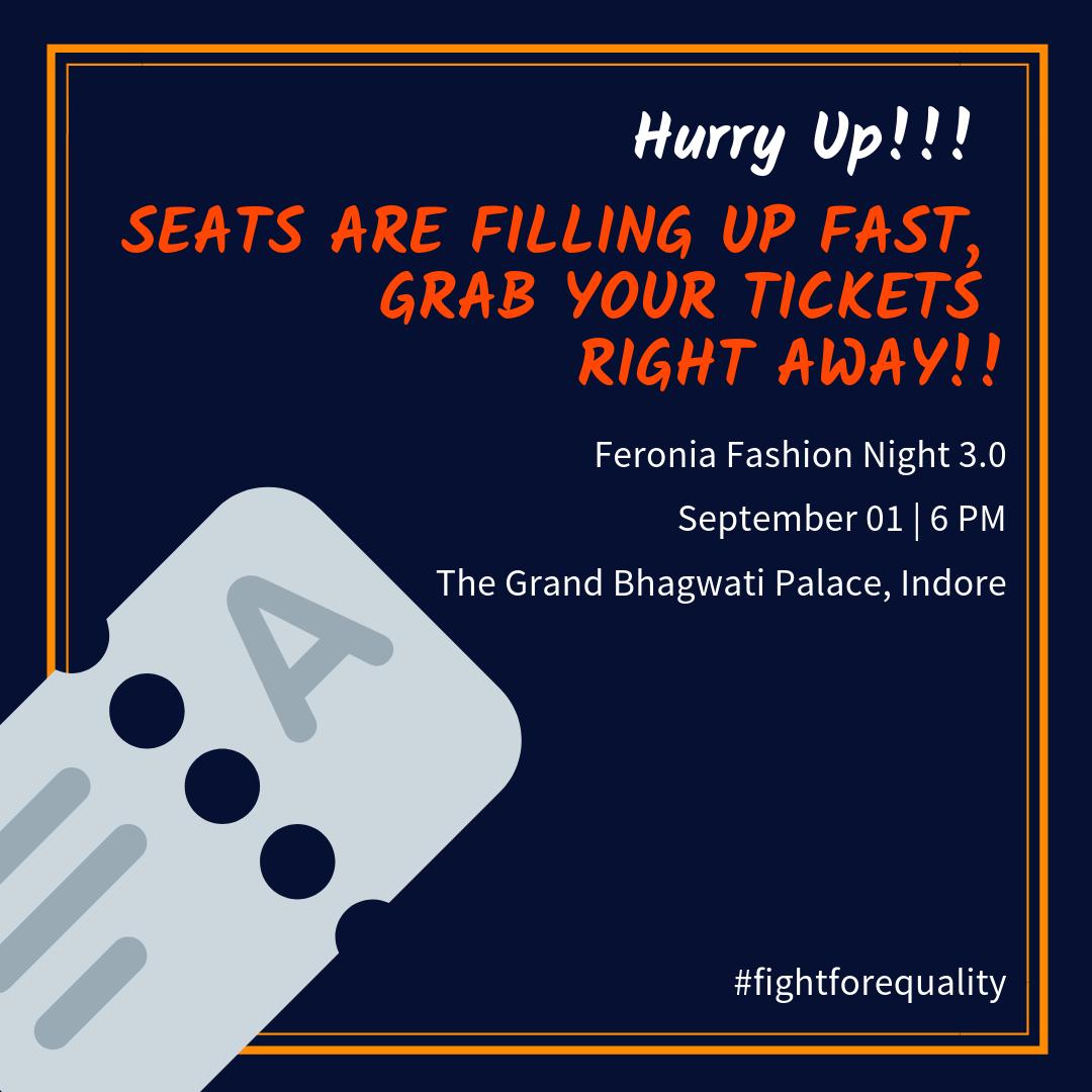FeroniaNight's tweet image. Hurry Up!!
Seats are filling up fast, Grab your tickets right away!!
Visit: bit.ly/31HN6v1

#Eventticket #tickets #book #reserveurseats #LGBTQ  #feronia2019 #event #fashionshow #hurryup #limitedseats #ffn2019 #socialrights #fightforequality #JoinUs