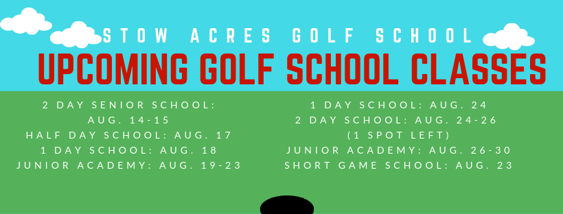 StowGolf's tweet photo. Check out our new classes for the upcoming week's 
#stowacres #stowacresgolfschool #golfschool #Golf https://t.co/EzzYldNlz2