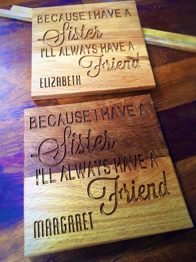I’m very happy to report that our lovely customer and her sisters were thrilled with their coasters! #hartysbrand #SmallBiz #family #sisters #woodengifts #gifts