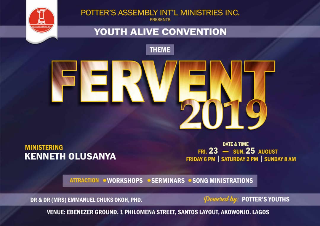 PottersAIM's tweet photo. #PottersAssembly
#ApeopleHelpedByGod
#DwellingInGodsPresence2019
#TheWord
#YouthAliveConference
#fervent2019..... Are you ready https://t.co/RUmSOEAbD5