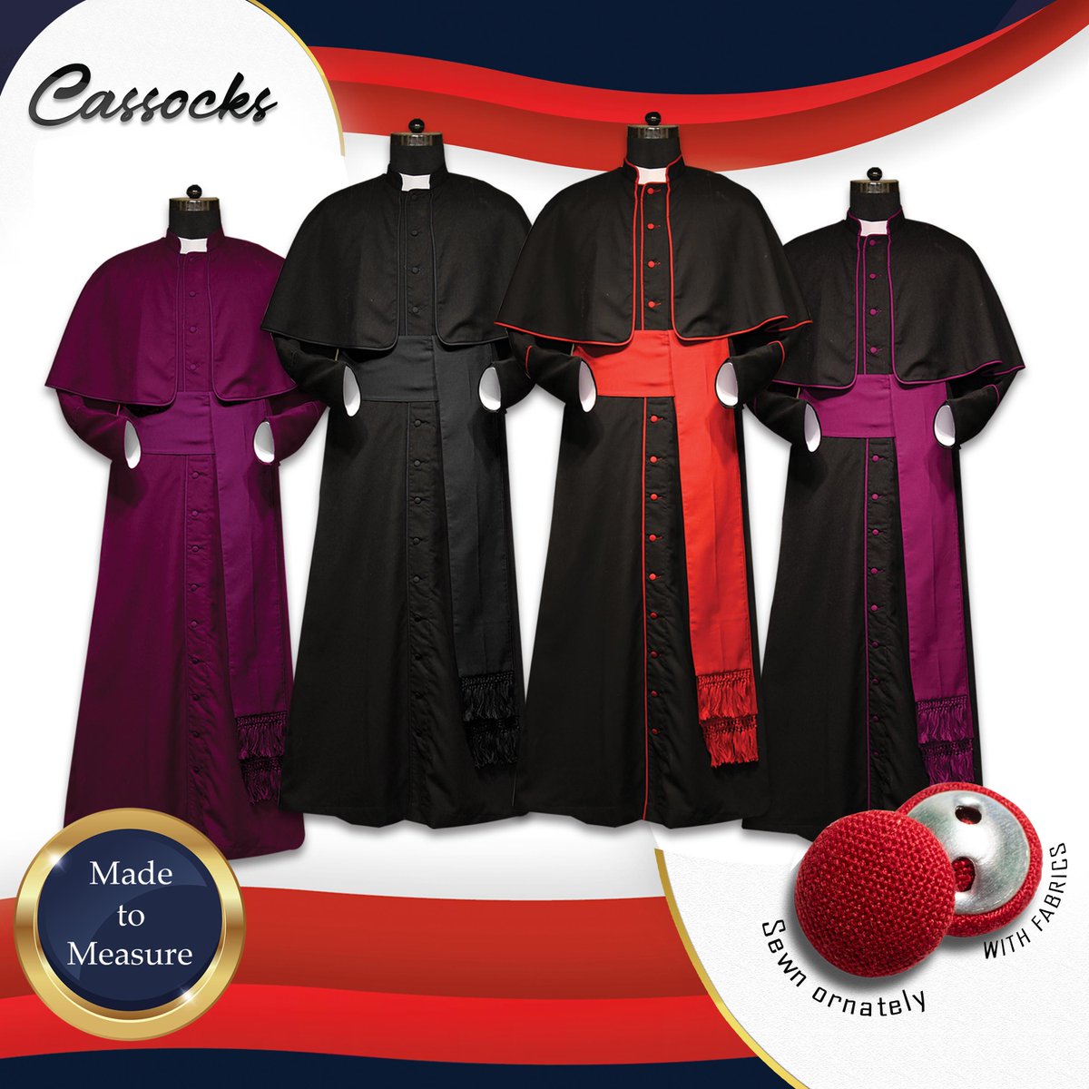 psgvestments's tweet photo. Premium Quality Cassocks - Made to Measure @psgvestments
https://t.co/8oWjjxBwBA
#churchvestments #clericalsoutane #clergyattire #cassocks #bandcincture #clergyclothing https://t.co/uOROvYs578