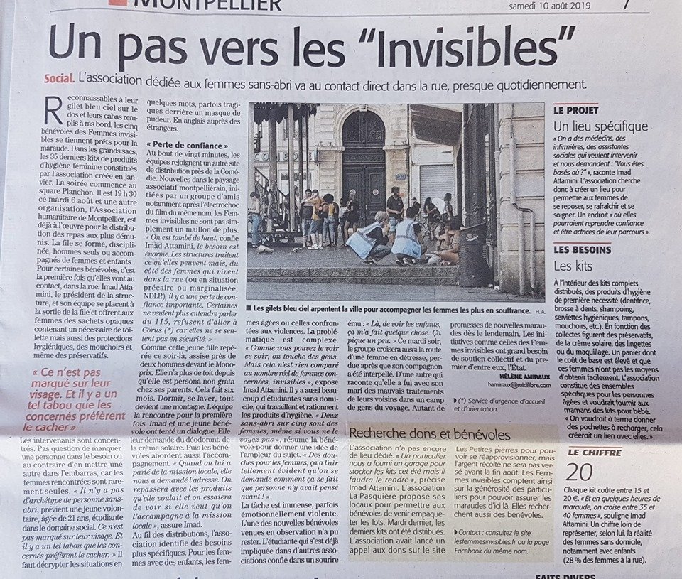 Merci à <a href="/MLMontpellier/">Midi Libre Montpellier</a> pour cet article. À lire :)  À lire :) 
Pour nous aider 👉lesfemmesinvisibles.fr
#LesInvisibles #SDF #Solidarité
