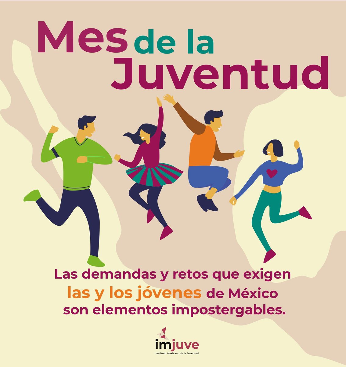 imjuvemx's tweet photo. Hoy, 12 de agosto, celebramos el #DíaInternacionalDeLaJuventud promoviendo el papel de las y los jóvenes como actores esenciales en los procesos de cambio, además de poner en discusión los desafíos y problemas a los que nos enfrentamos.

#JovenEsTransformación https://t.co/RsCCWvdLrR