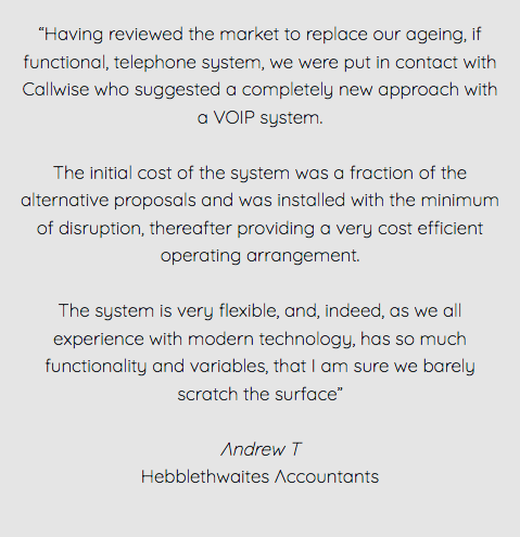 Callwise1's tweet image. We love hearing your feedback about our #VoIPsystem

See how #Callwise has helped to improve #business efficiency over on our website 

callwise.com/#testimonials