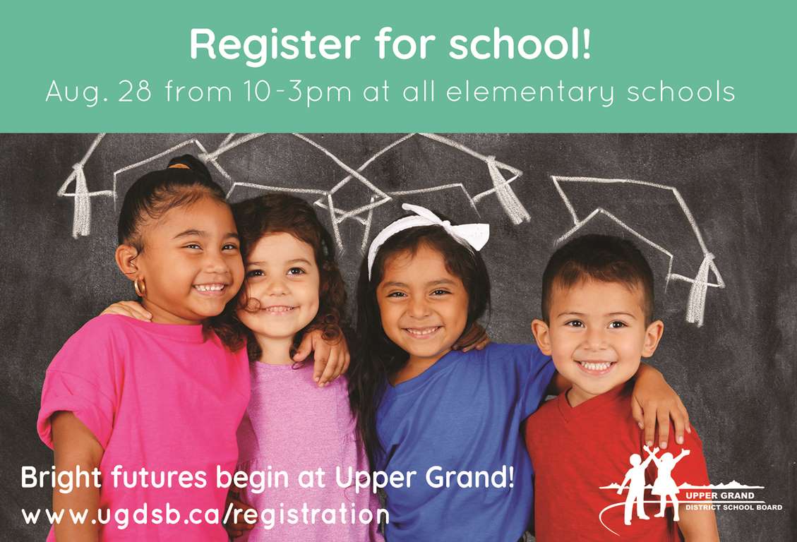 ugdsb's tweet photo. Is your child new to the UGDSB? Register your child at your local elementary school Aug. 28 from 10:00 am until 3:00 pm 
https://t.co/WOb0xhOesP  #UGInfo https://t.co/1SmbLtRU9B