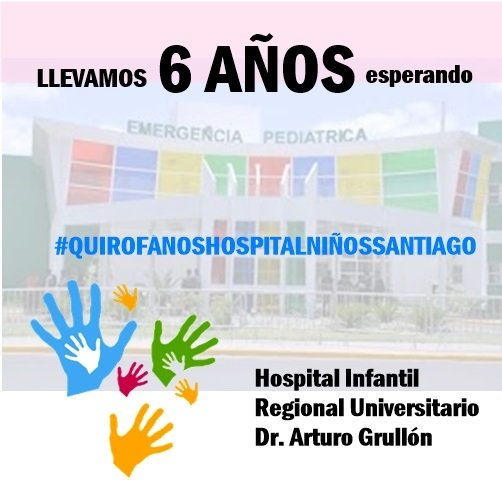 Es una necesidad para el Cibao que se terminen de reparar y se pongan en funcionamiento los #QuirófanosHospitalNiñosSantiago
<a href="/chanelsocial/">Chanel Mateo Rosa</a> <a href="/JCesarValentin/">Julio César Valentín</a> <a href="/GobernacionStgo/">Gobernación Santiago</a> <a href="/SaludPublicaRD/">Salud Pública RD</a> <a href="/voluntariadojcn/">Voluntariado JCN</a> <a href="/nieves_rd/">Ricardo Nieves</a> <a href="/huchilora/">Huchi Lora</a> <a href="/FelixPortes/">Dr. Félix Portes</a> <a href="/JLMendoza_/">José Luis Mendoza</a> @lissacespedes