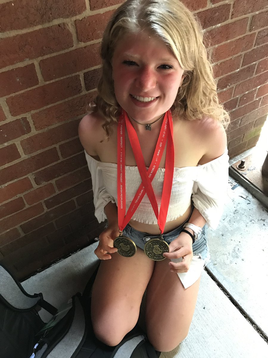She’s one of our own! Proud of Team Atl🔥nta athlete Logan Sucan for her✌🏼Midot medals 👏🏻! #atlmaccabi2019 #wearejccmaccabi