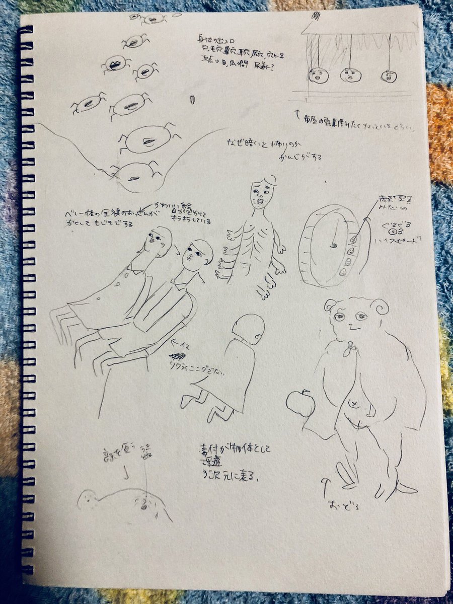 発掘した作品群 1.魚の細密デッサン(ヘタクソ) 2.湿度計が埋め込まれたオブジェ(かわいい) 3.ドローイング(意味がわからない) 4.ドローイング(本当に意味がわからない、記憶がない、怖い) 