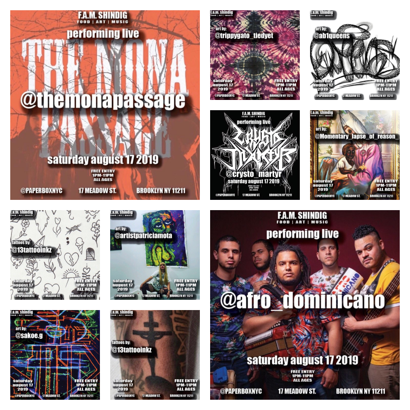 The Paper Box (@paperboxnyc) on Twitter photo August 17th @ 1pm!
F O O D | A R T | M U S I C
F R E E E N T R Y
Family friendly!
music by:
@AFRO_DOMINICANO
@TheMonaPassage
<a href="/CRYSTO_MARTYR/">CRYSTO MARTYR</a>
@presiceomega
Respect The Dj with Dj Swift
<a href="/DoloTheBandit/">Dolo The Bandit</a>
@TreEihtSpecial & @toneofvoice718
Food by:
<a href="/Frito_con_Cito/">Frito con Cito</a> August 17th @ 1pm!
F O O D | A R T | M U S I C
F R E E E N T R Y
Family friendly!
music by:
@AFRO_DOMINICANO
@TheMonaPassage
<a href="/CRYSTO_MARTYR/">CRYSTO MARTYR</a>
@presiceomega
Respect The Dj with Dj Swift
<a href="/DoloTheBandit/">Dolo The Bandit</a>
@TreEihtSpecial & @toneofvoice718
Food by:
<a href="/Frito_con_Cito/">Frito con Cito</a>